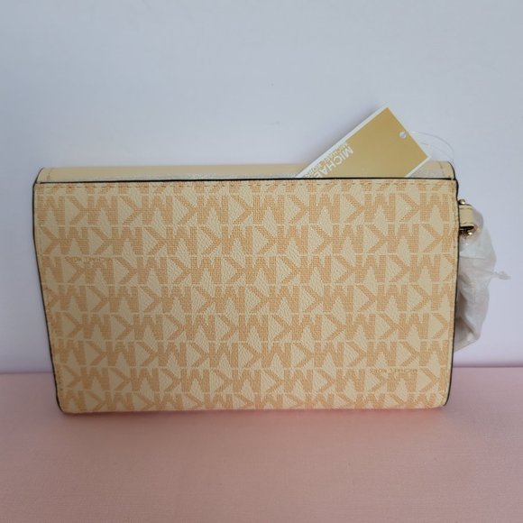 MICHAEL KORS Jet Set Charm Signature Colorblock LG Flap Phone Wristlet/Wallet ⭐ - Picture 7 of 16